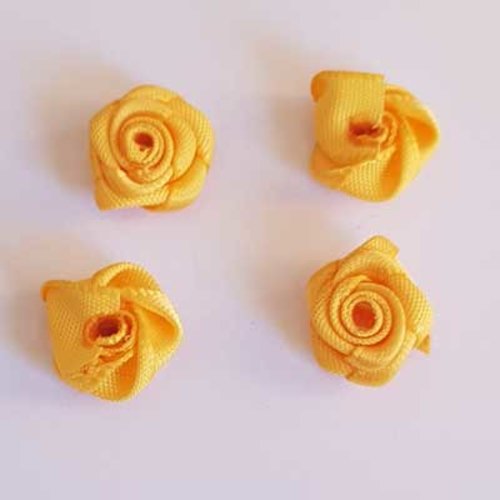 Fleur tissus jaune 12 x 6 mm n°02