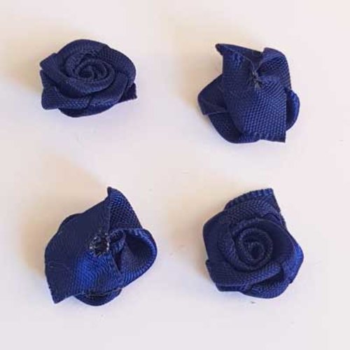 Fleur tissus bleu foncé 12 x 6 mm n°03