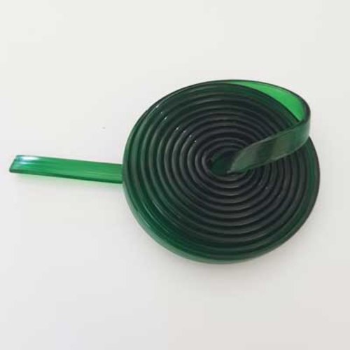 1 mètre cordon pvc plat 5.8 x 1.9 mm vert sapin translucide