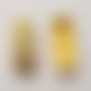 Perle passant rectangle pour cuir 08 mm doré et strass n°01