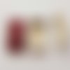 Perle passant rectangle pour cuir 16 mm rouge et strass n°03