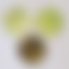 Bouton fantaisie rond coquillage nacre 25 mm n°08 vert