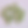 Perle ronde lettre q vert noir 7 mm