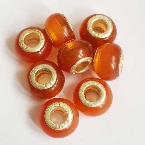 Perle n°0858 compatible européen orange brun