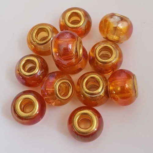 Perle n°1018-02 reflet orange compatible
