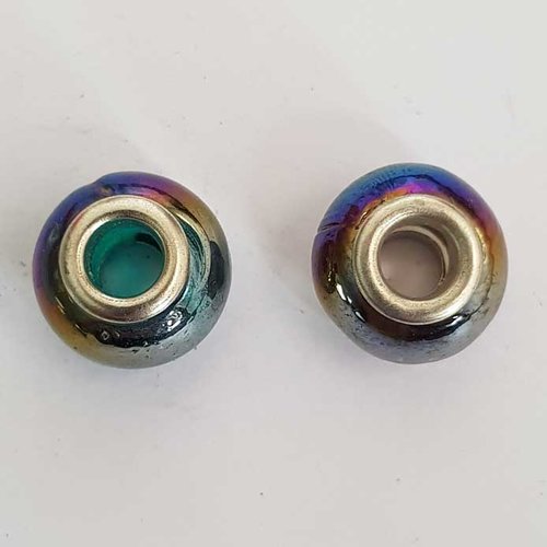 Perle n°1019-04 reflet multicolore n°02 lot 2 pièces compatible