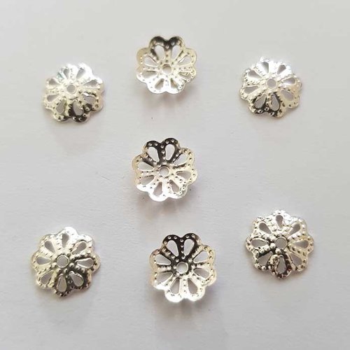 Embout calotte n°48 argent 7 mm x 10 pièces