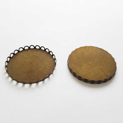 Support cabochon 30 mm bronze n°01