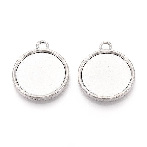 Support cabochon de 20 mm argent n°01, pendentifs cabochons
