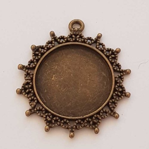 1 support cabochon 25 mm n°02 bronze