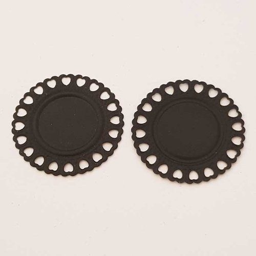 Support cabochon rond 18 mm noir n°03