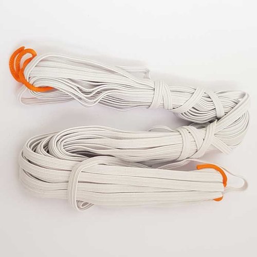 Elastique plat 5 mm blanc x 15.80 mètres