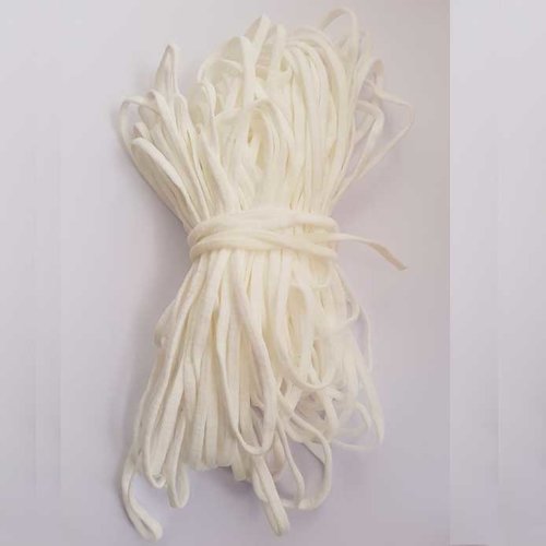 Élastique polyester nylon plat 4 mm blanc x 10 mètres