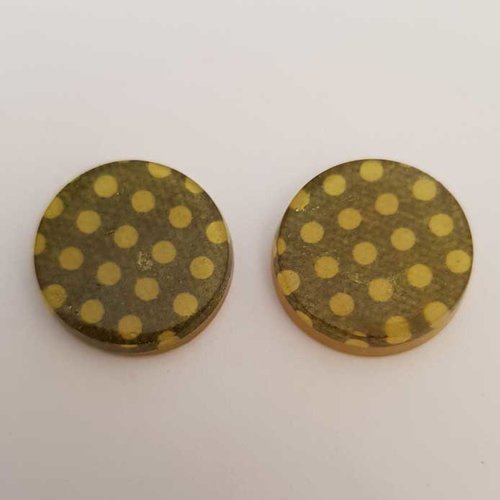 2 pendentifs rond 23 mm en résine n°002