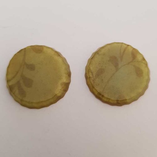 2 pendentifs rond 23 mm en résine n°015
