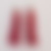 Pompon suédine uni 50 mm n°02 rouge à franges