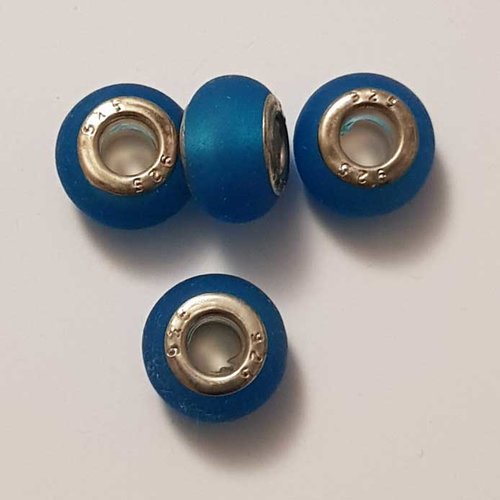 Perle n°1107 ronde compatible bleu