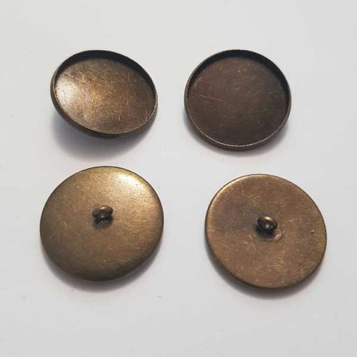 Support cabochon de 20 mm bronze bouton