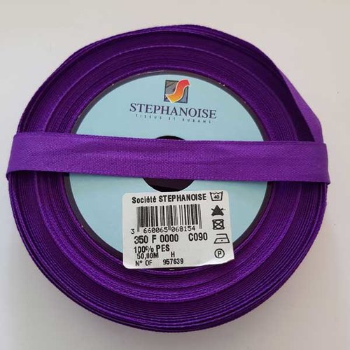 Ruban extra fort 10 mm violet la stéphanoise c090 au mètre