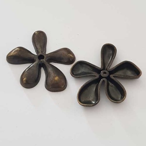 Breloque fleur métal n°177 bronze