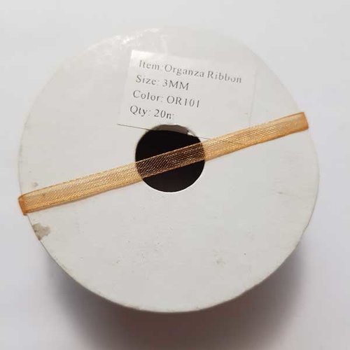 Ruban organza 3 mm orange n°02-01 1 mètre