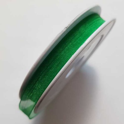 Ruban mousseline 10 mm vert 1 mètre