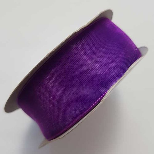 Ruban organza 25 mm violet 1 mètre la stéphanoise