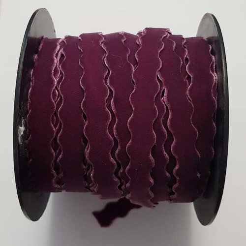 Ruban velours fantaisie 14 mm violet clair n°01