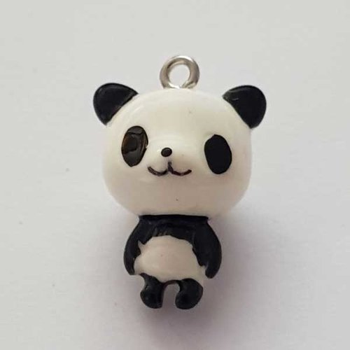 Breloque panda n°01 blanc et noir