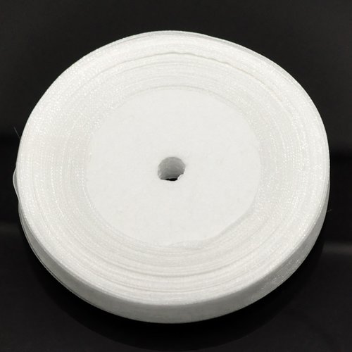 1 mètre ruban organza 10 mm blanc