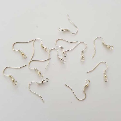 10 supports boucles d'oreilles n°15 hameçon argent