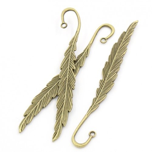 5 marque pages n°01 plume bronze