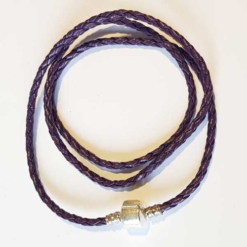 Collier tressé 58cm n°07 violet