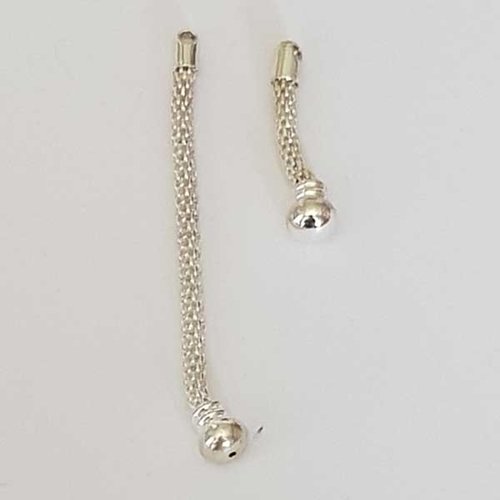 Tige serpent européen sans pas de vis 4.5 cm argent