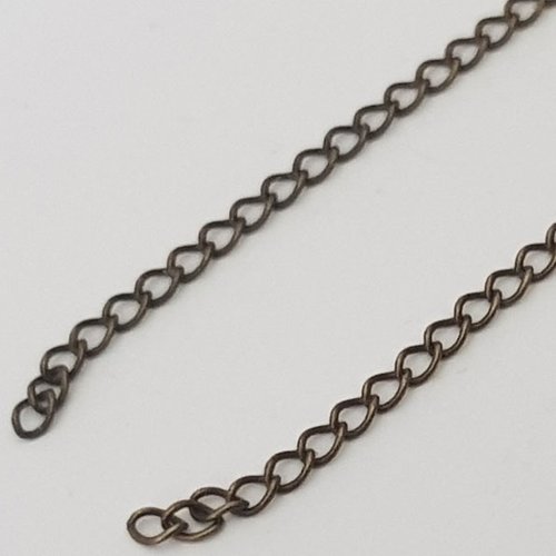 1 mètre de chaine plate bronze n°30 - 3 x 2 mm