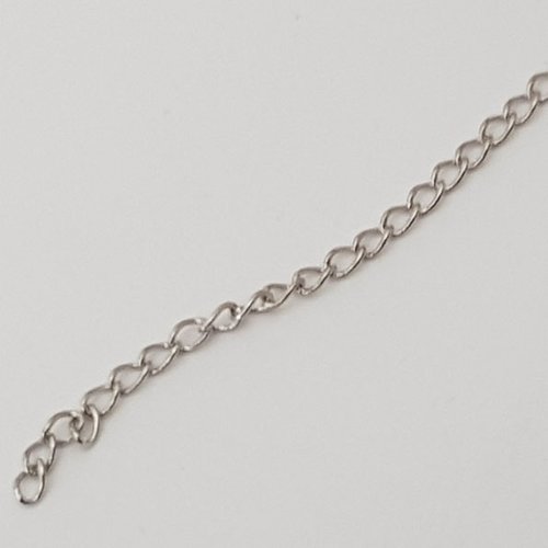0.65 mètre de chaine plate argent n°30 - 3 x 2 mm