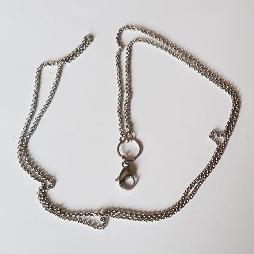 Collier chaine de 80 cm et mousqueton n°10 argent