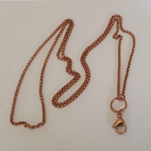 Collier chaine de 80 cm et mousqueton n°10 vieil or