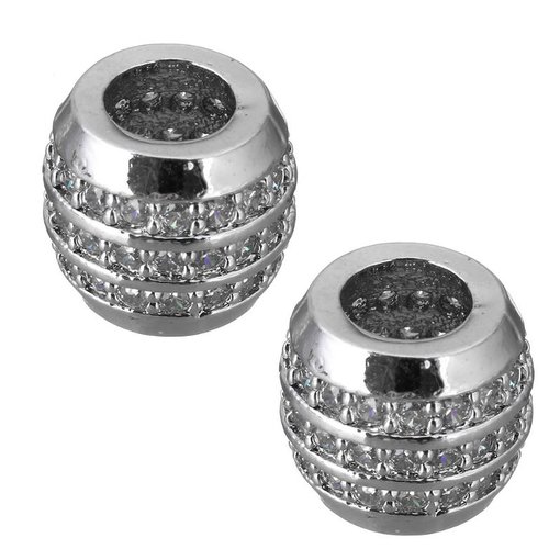 Perle n°1112 argent et strass