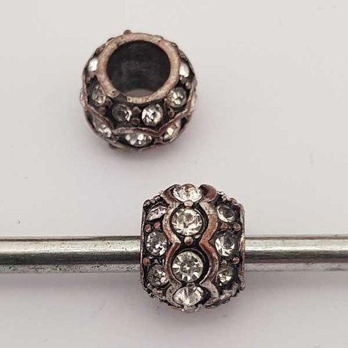 Perle n°1117-02 argent et strass