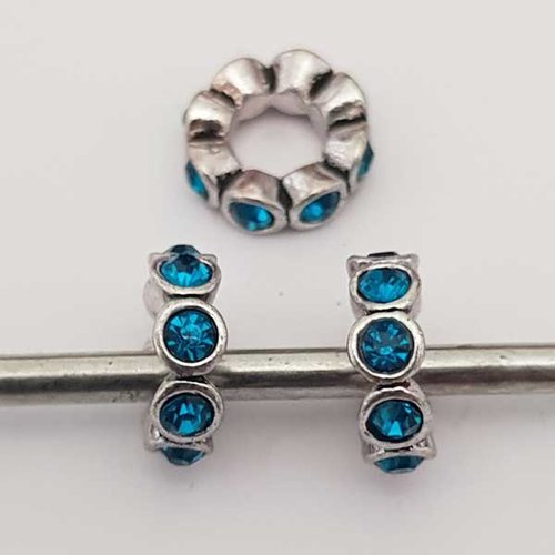 Perle n°1119 argent et strass