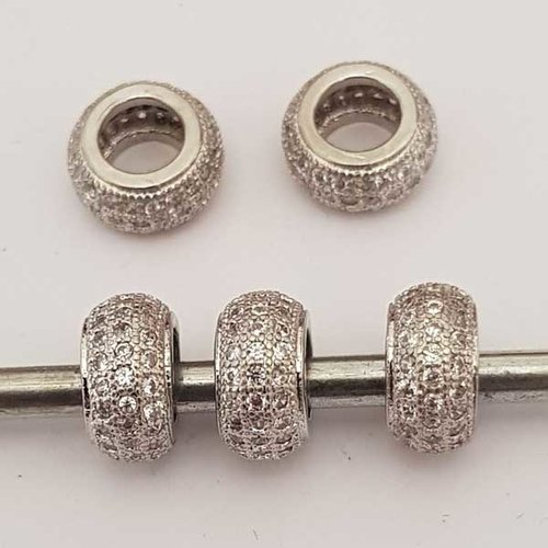 Perle n°1120 argent et strass