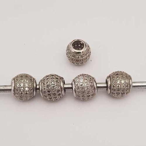 Perle n°1121 argent et strass