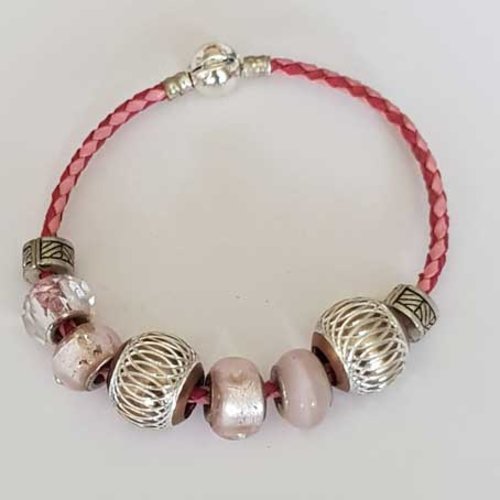 Bracelet n°03 clip européen 21 cm tressé