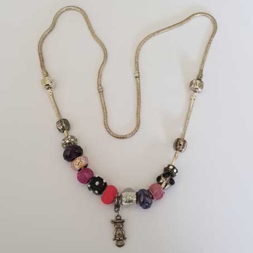 Collier n°02 clip serpent européen 62 cm fermoir clip noté love collier style pandora