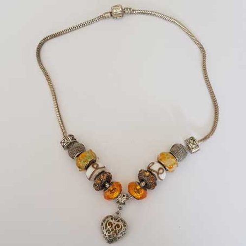 Collier n°03 clip serpent européen 40 cm fermoir clip noté love collier style pandora
