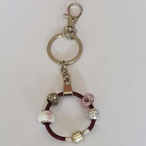 Porte clés n°08 serpent européen cuir lisse fermoir clip