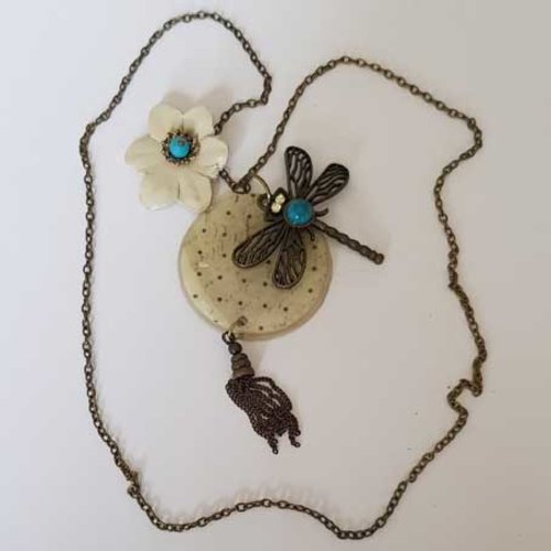 Collier n°07 chaine bronze 64 cm