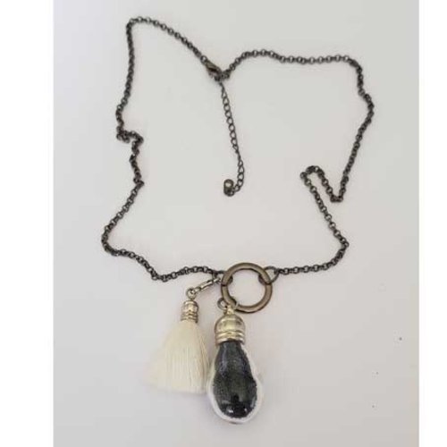 Collier n°08 chaine noir 42 cm