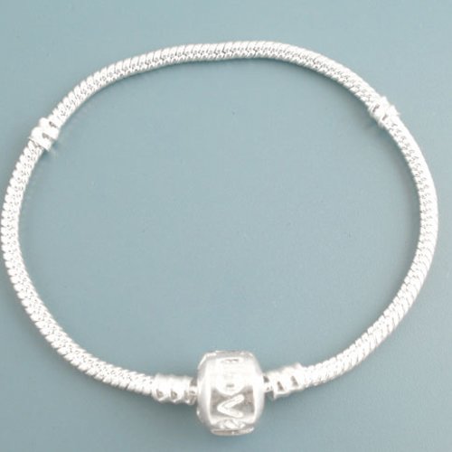 Bracelet serpent européen clip 16 cm fermoir clip love fermoir à clip